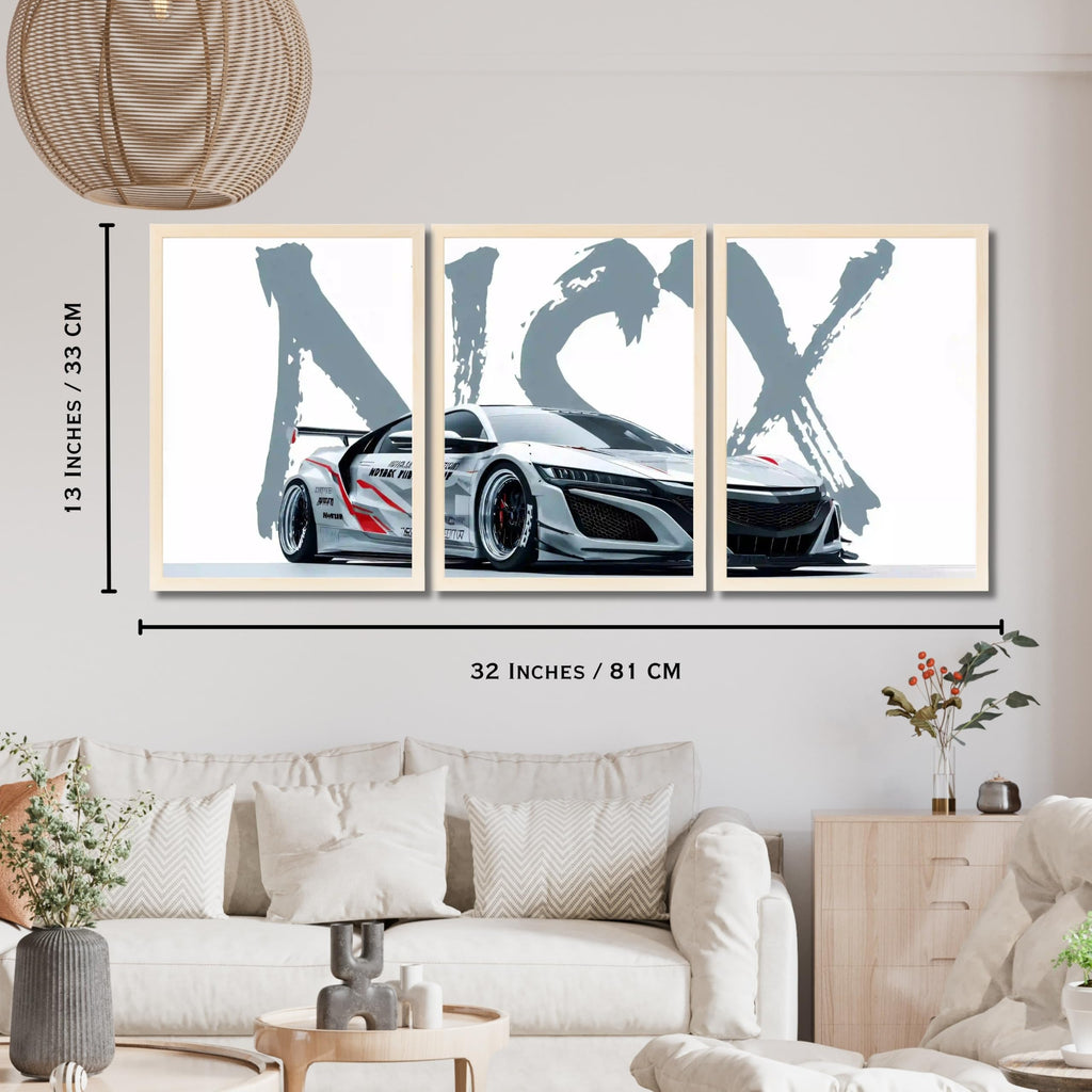 VENUXE ARTS Set Of 3 Big Sports Cars Framed Posters Gift Items for Boys Room Wall Decoration Bedroom Living Room Office Studio Décor | Car Poster Frame for Wall Décor