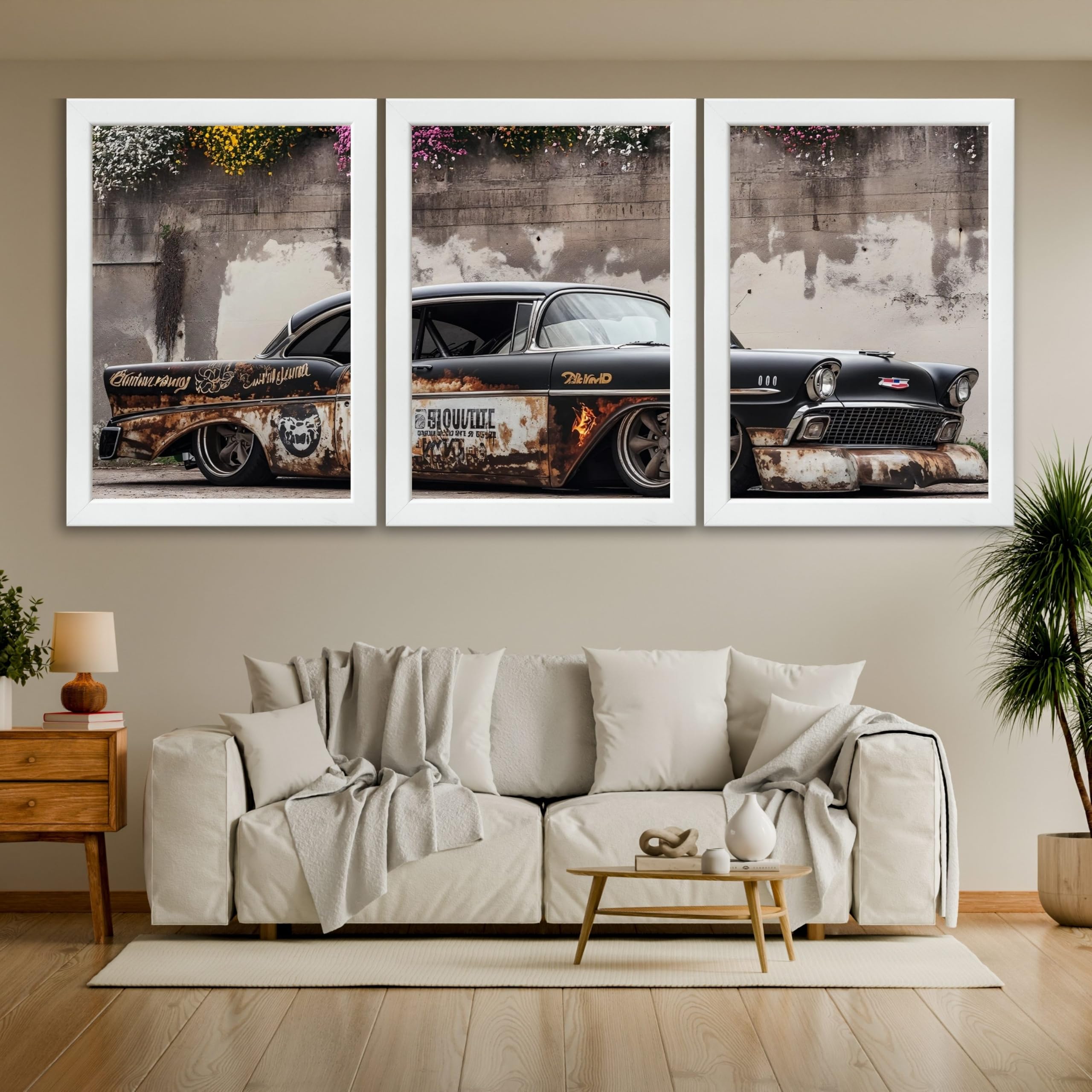 VENUXE ARTS Set Of 3 Big Sports Cars Framed Posters Gift Items for Boys Room Wall Decoration Bedroom Living Room Office Studio Décor | Car Poster Frame for Wall Décor
