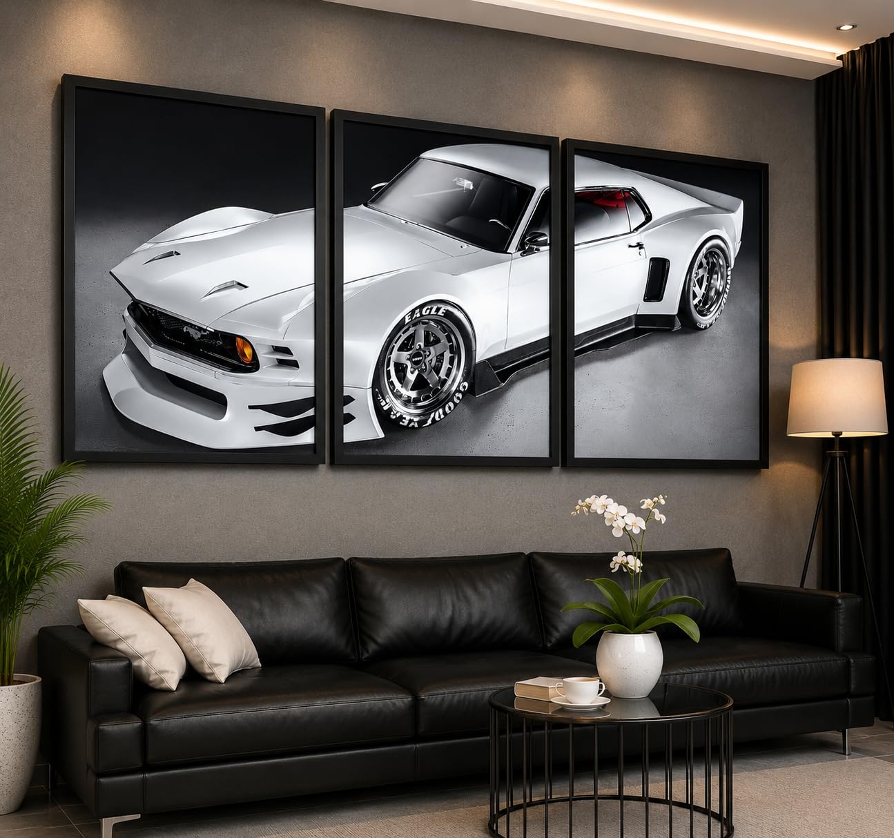 VENUXE ARTS Set Of 3 Big Sports Cars Framed Posters Gift Items for Boys Room Wall Decoration Bedroom Living Room Office Studio Décor | Car Poster Frame for Wall Décor