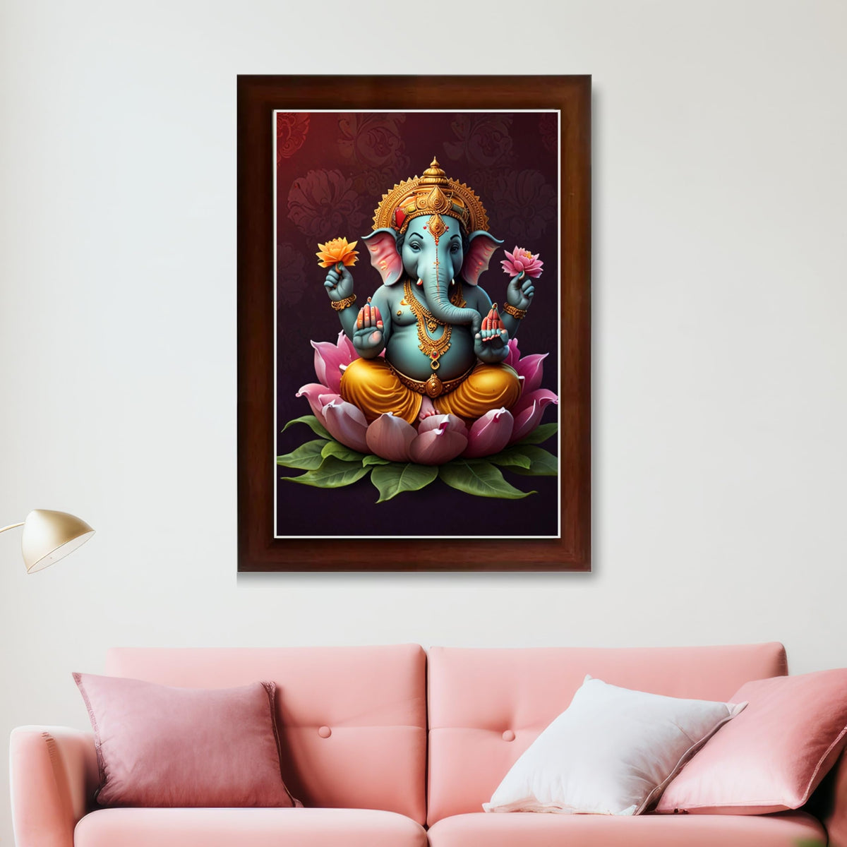 CRAFT QUEST Lord Ganpati ji Wall Hanging Frame for Living Room, Bedroom, Office & Pooja Room Décor GA-214