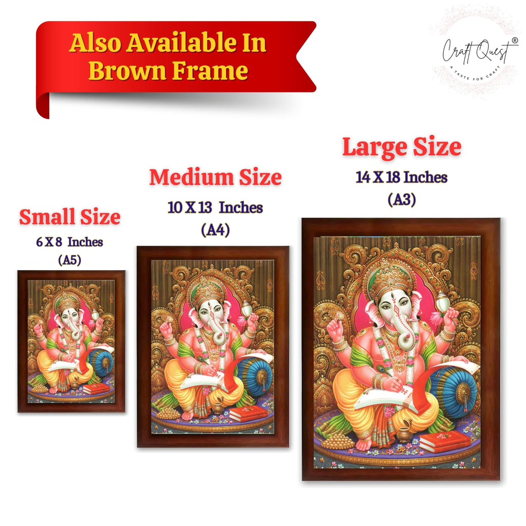 CRAFT QUEST Lord Ganesh Ganpati ji Modern Wall Painting With Frame For Home and Office Decor