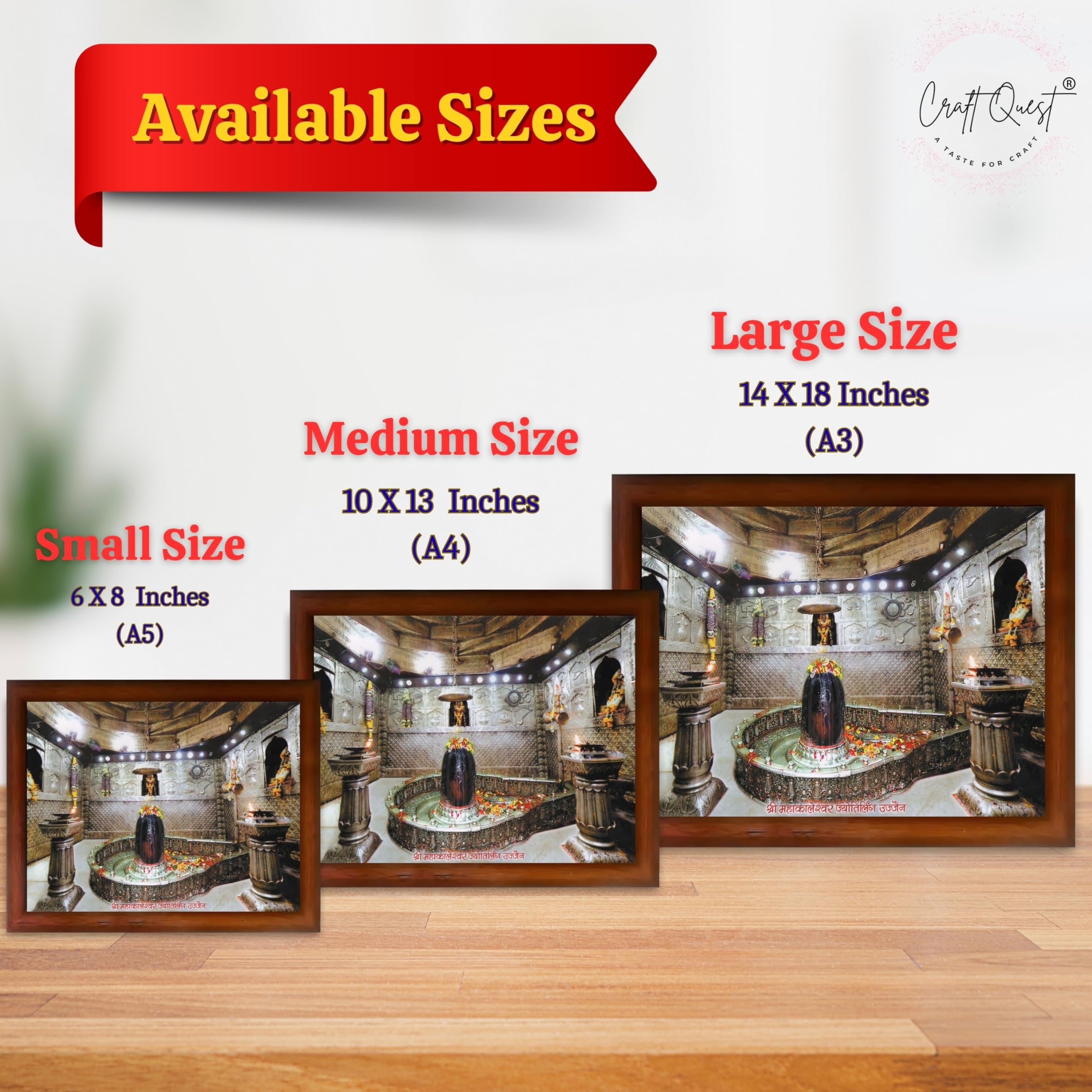 CRAFT QUEST Mahakal Shivling Photo Frame Shiv Ujjain Mahakaleshwar Bholenath Mahakal Photo Frame, Religious Photo Frame