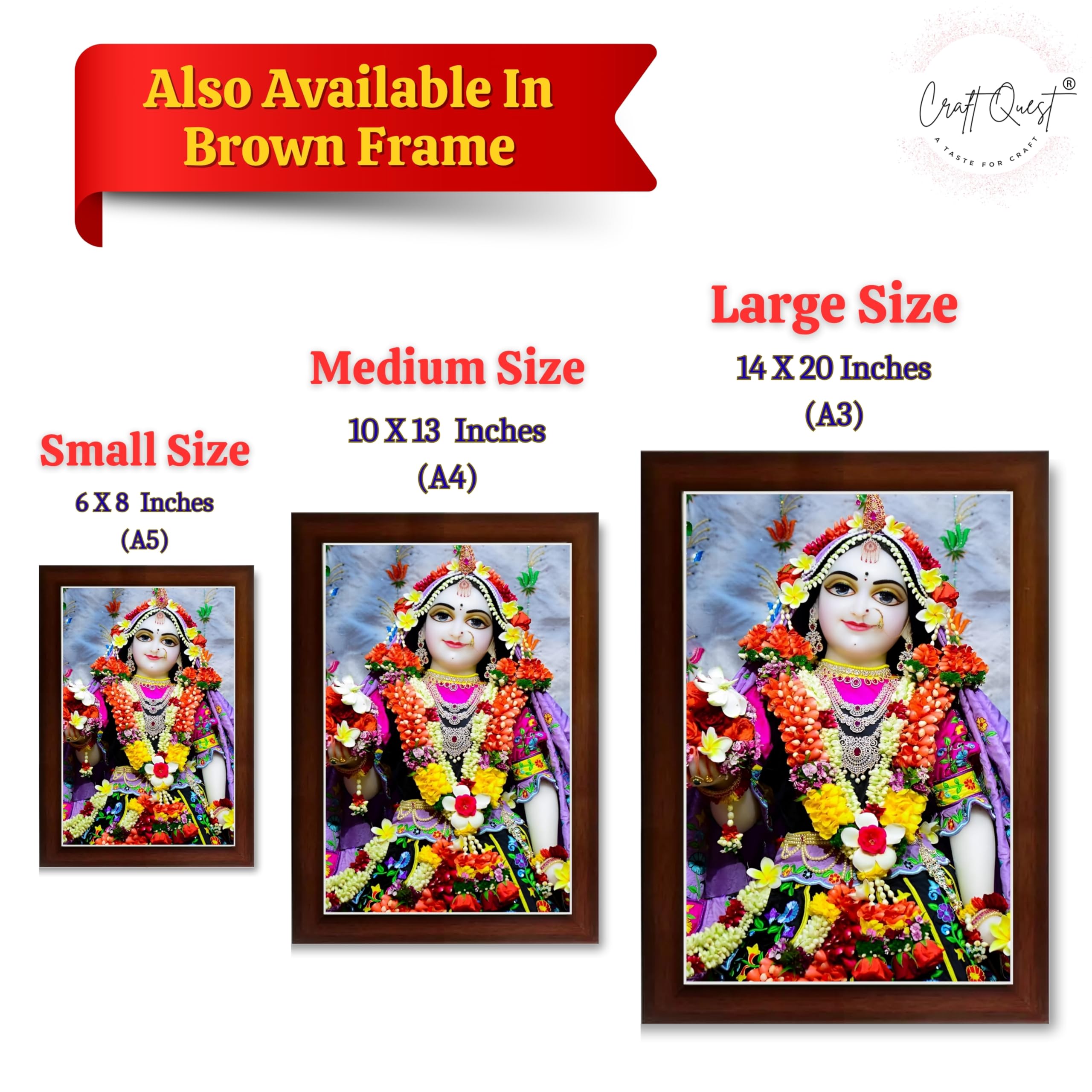 CRAFT QUEST Shri Radha Rani Shringaar Darshan in Vrindavan Frame wooden framed