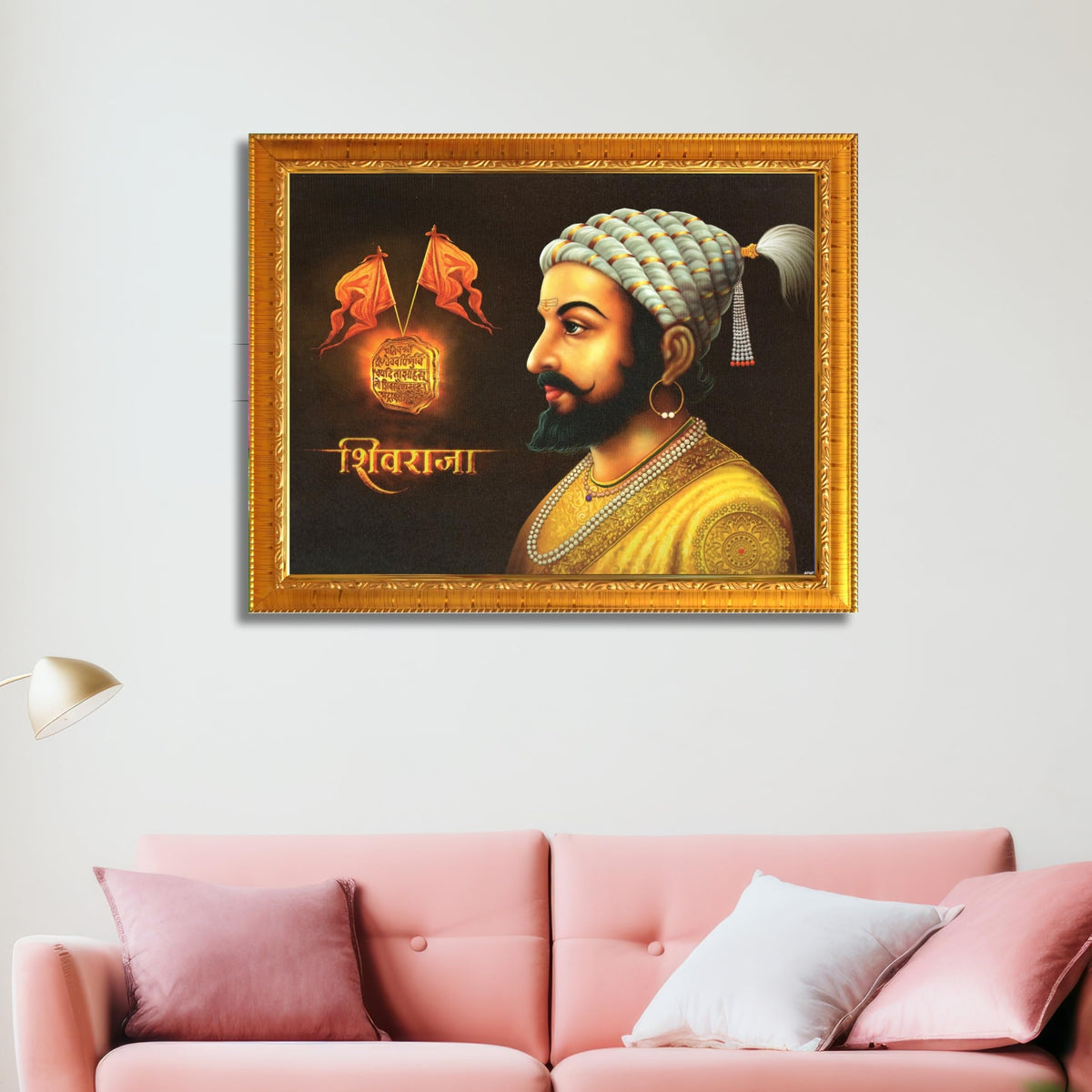 CRAFT QUEST Shri Chhatrapati Shivaji Maharaj Wall Photo Frame | Lightweight | Home Decoration Item | Indian Historic Classic Painting Wall Art Best Gifting Option