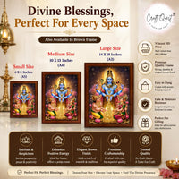 CRAFT QUEST Swarnakarshana Bhairava Swamy With Lakshmi Devi and Kuber Bhagwan Religious Wall Photo Frame |Dhan Bhairav Frame for Home, Office, Temple & Gifting