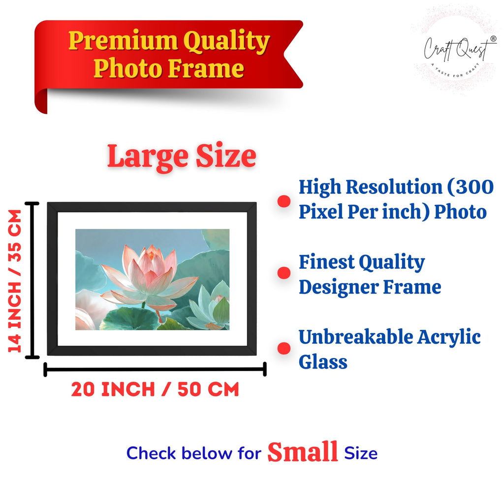 CRAFT QUEST Lotus Photo Frame Wall Vastu,Lotus Flower, Kamal Phool Painting for Vastu | Paintings for Home Decoration, Living room, and Office Décor