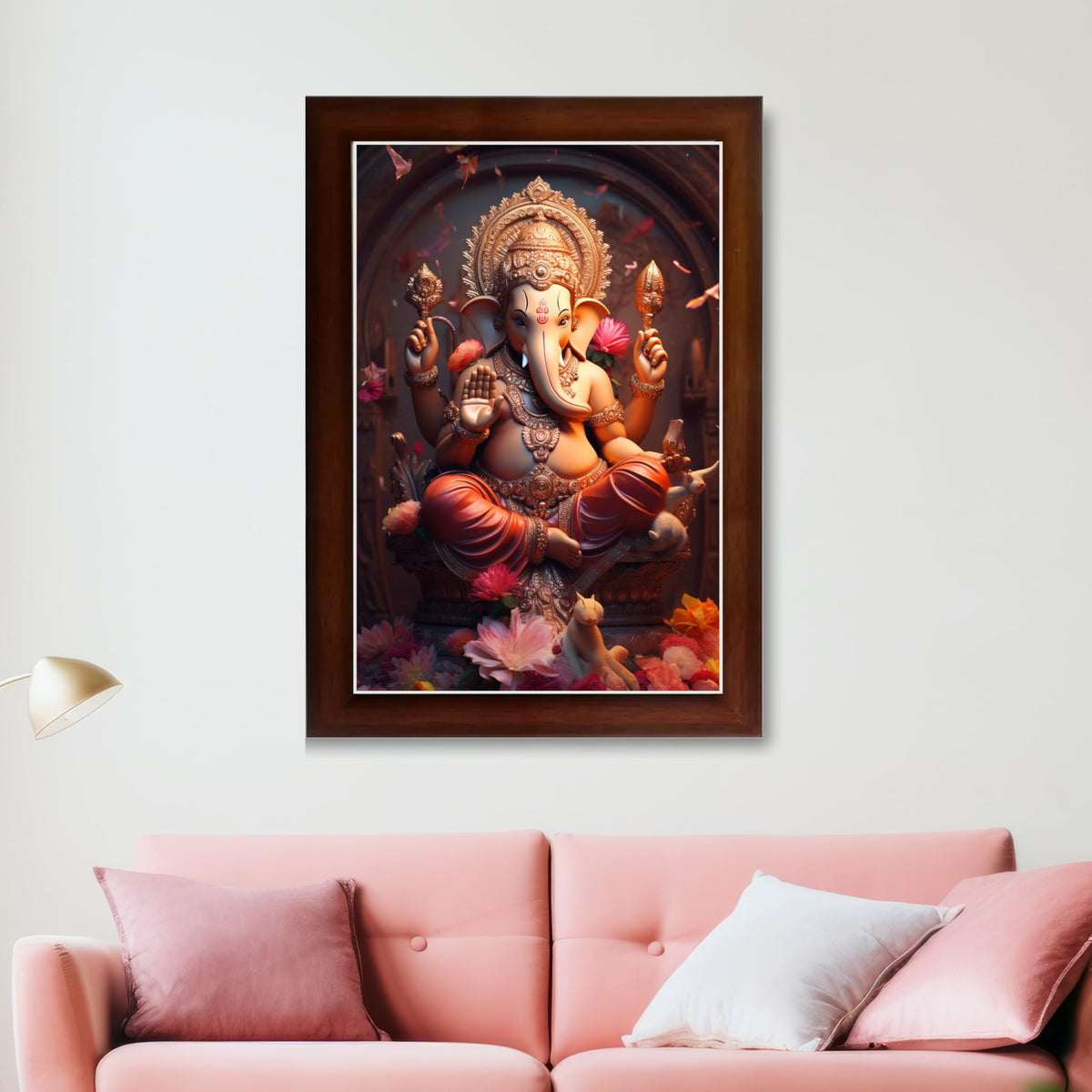 CRAFT QUEST Lord Ganesha Ganesh Ganpati Ganapathi Hanging Wall Painting Framed For Home Décor