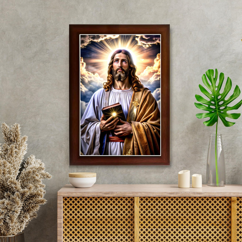 CRAFT QUEST Jesus Christ Christmas Wall Artwork Photo Frame Spiritual Christian Wall Décor for Prayer Room