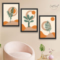 CRAFT QUEST Wall Art Decor Paintings | Set of 3 BOHO Wall Art Frames for Home Decoratio | Ideal for Living Room, Offices & Bedrooms