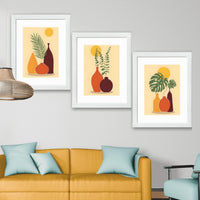 CRAFT QUEST Wall Art Decor Paintings | Set of 3 FLORAL Wall Art Frames for Home Decoration | Ideal for Living Room, Bedroom & Offices