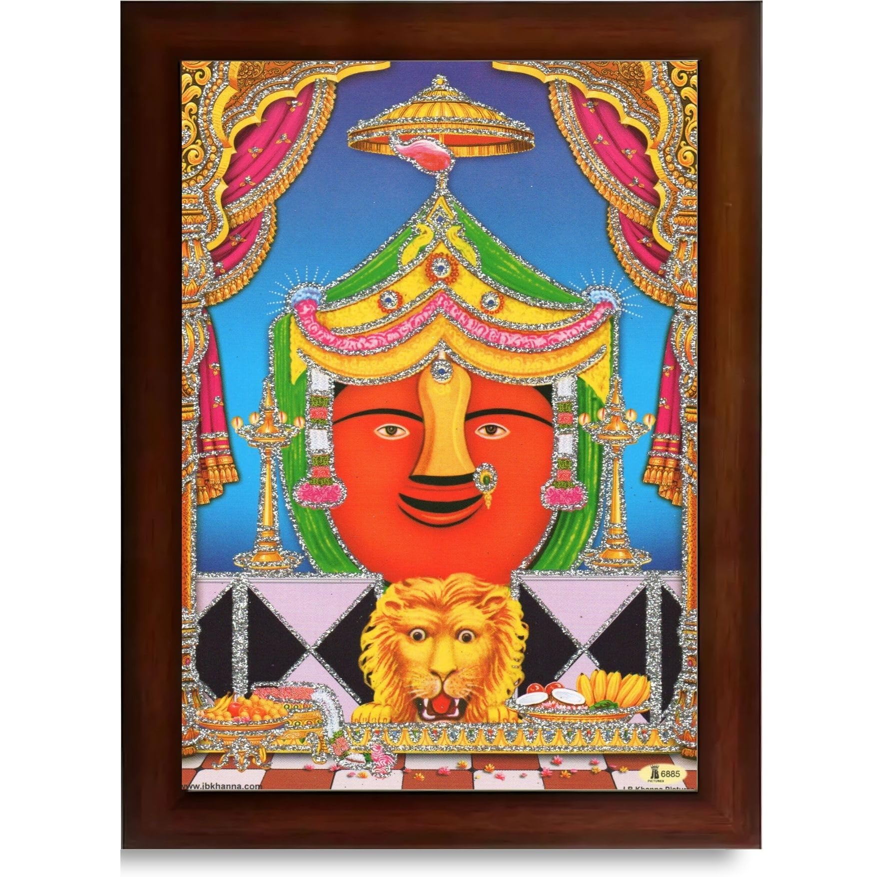CRAFT QUEST Renuka mata Wooden Photo Frame With Acrylic Sheet For Worship/Pooja