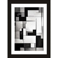 CRAFT QUEST Abstract Digital Fractal Flow Modern Art Painting Poster Frame for Home & Office Wall Decoration - Portrait, Wall Display (Black, 14x10 Inch Frame with Art Print)