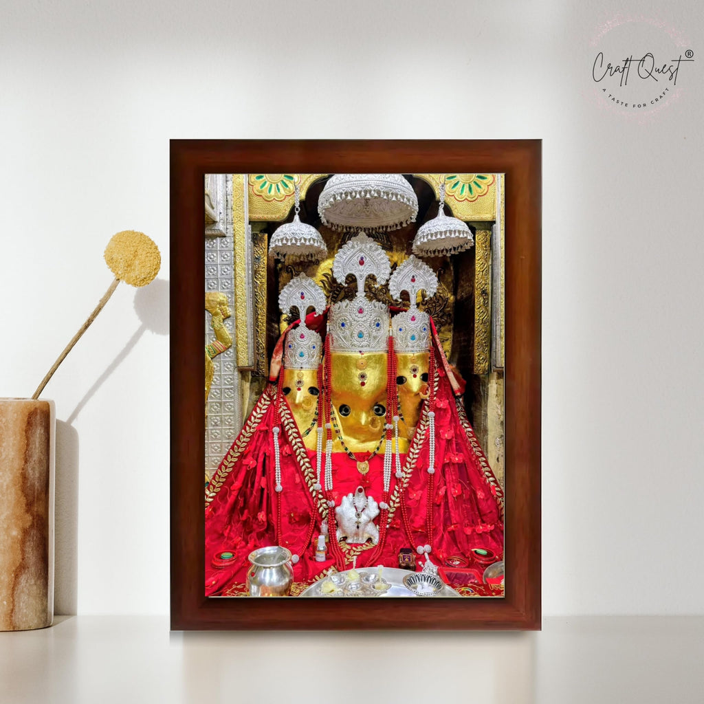 CRAFT QUEST Baglamuklhi maa/mata wodden Religious Photo Frame for Home, Office