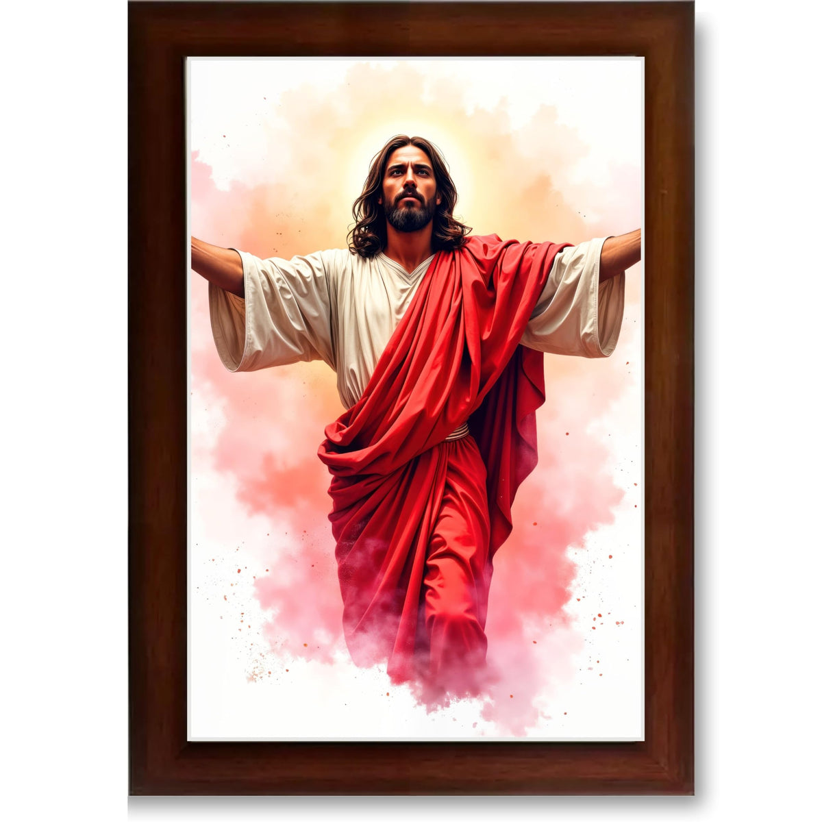 CRAFT QUEST Jesus Christ Photo with Frame, Photo Frame, Jesus Painting, Christian Wall Frames