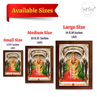 CRAFT QUEST Tulja mata photo with frame, Tuljabhawani photo, Tuljapur, Religious Framed Painting with Acrylic glass