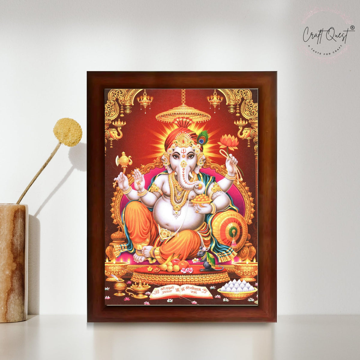 CRAFT QUEST Lord Ganesh ji Modern Wall Painting With Frame For Home and Office Decor