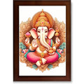 CRAFT QUEST Lord Ganesha Ganesh Ganpati Ganapathi Hanging Wall Painting Framed Home Décor
