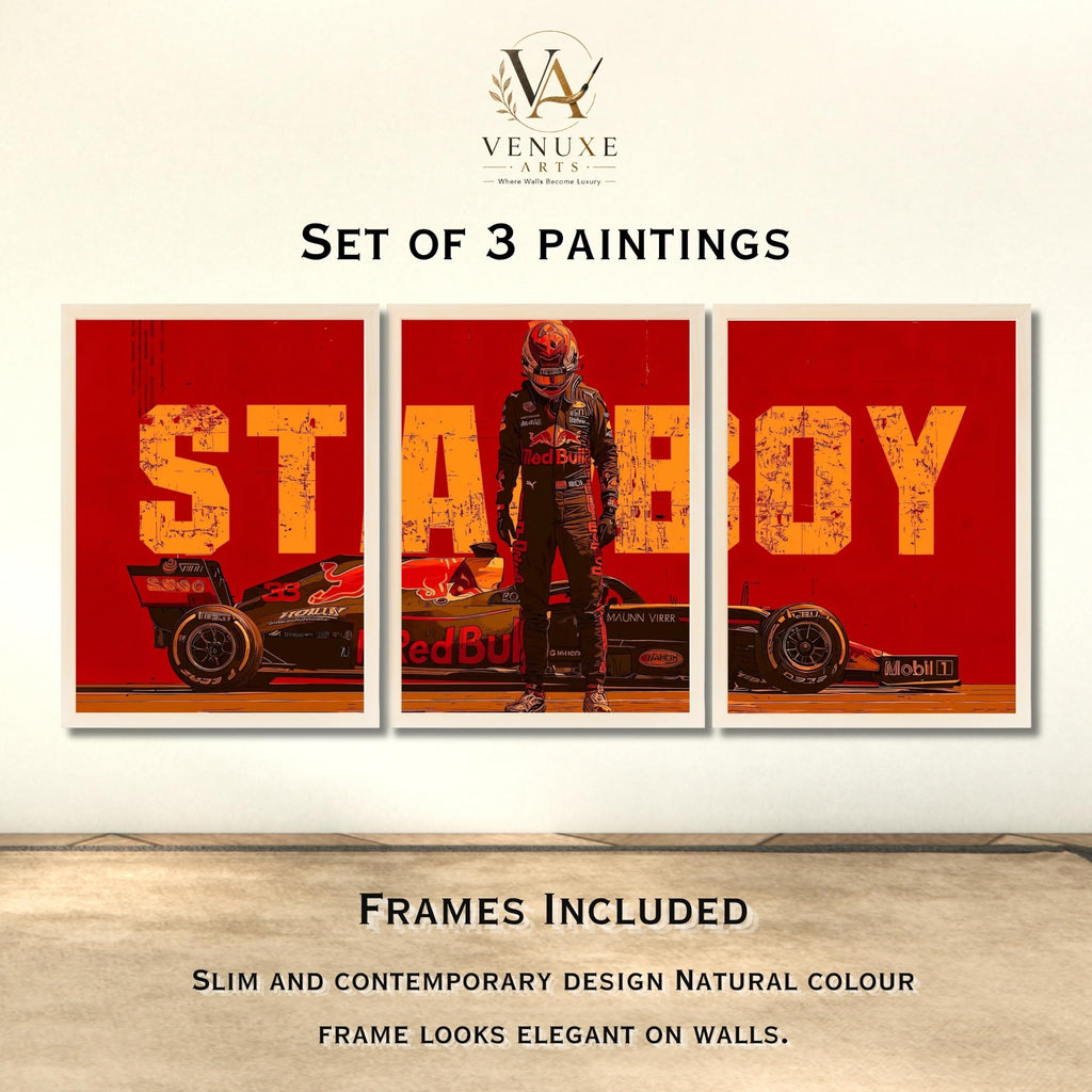 VENUXE ARTS Set Of 3 Big Sports Cars Framed Posters Gift Items for Boys Room Wall Decoration Bedroom Living Room Office Studio Décor | Car Poster Frame for Wall Décor