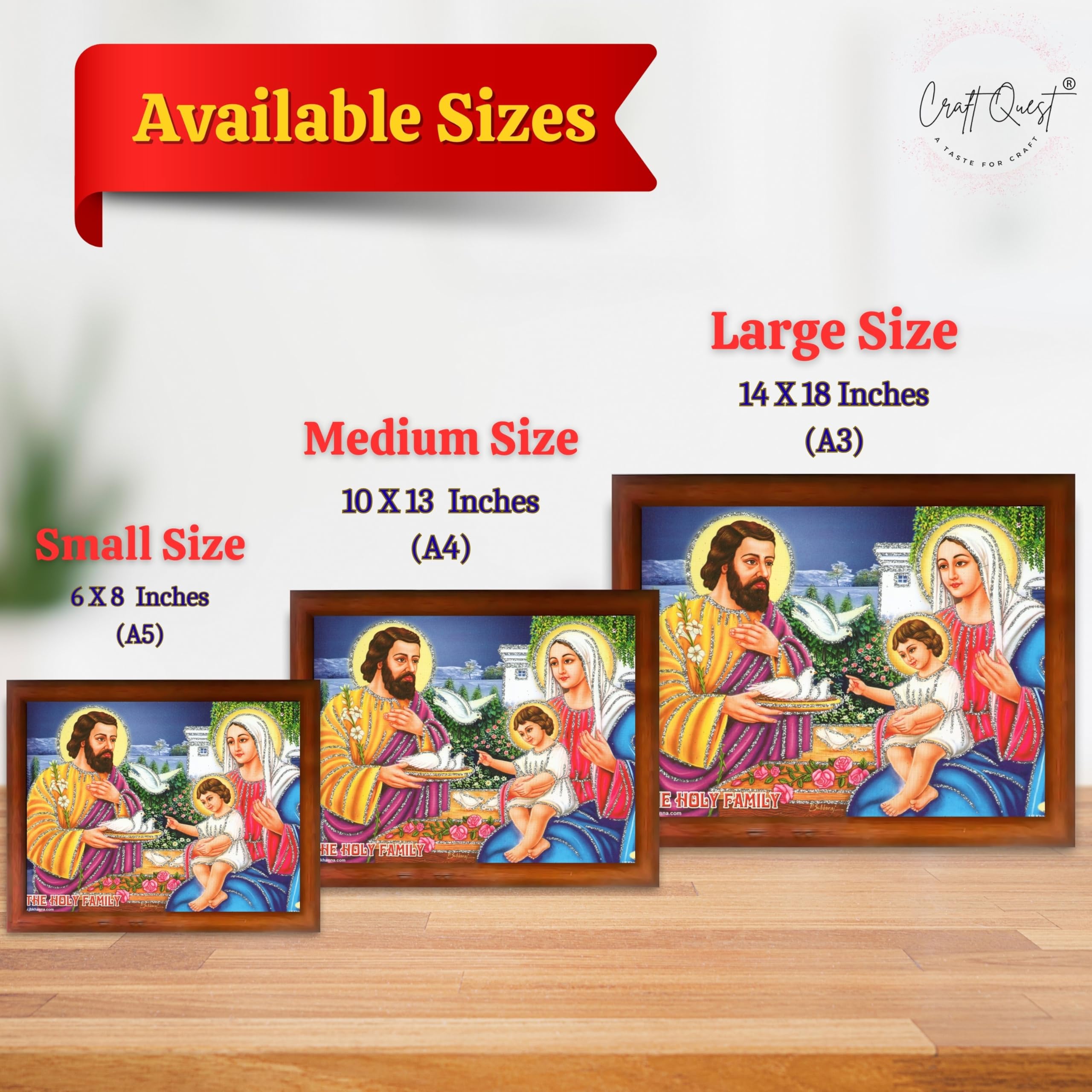 CRAFT QUEST Lord Jesus Christ Painting Aesthetic Hanging Photo Frame Decor for Living Room
