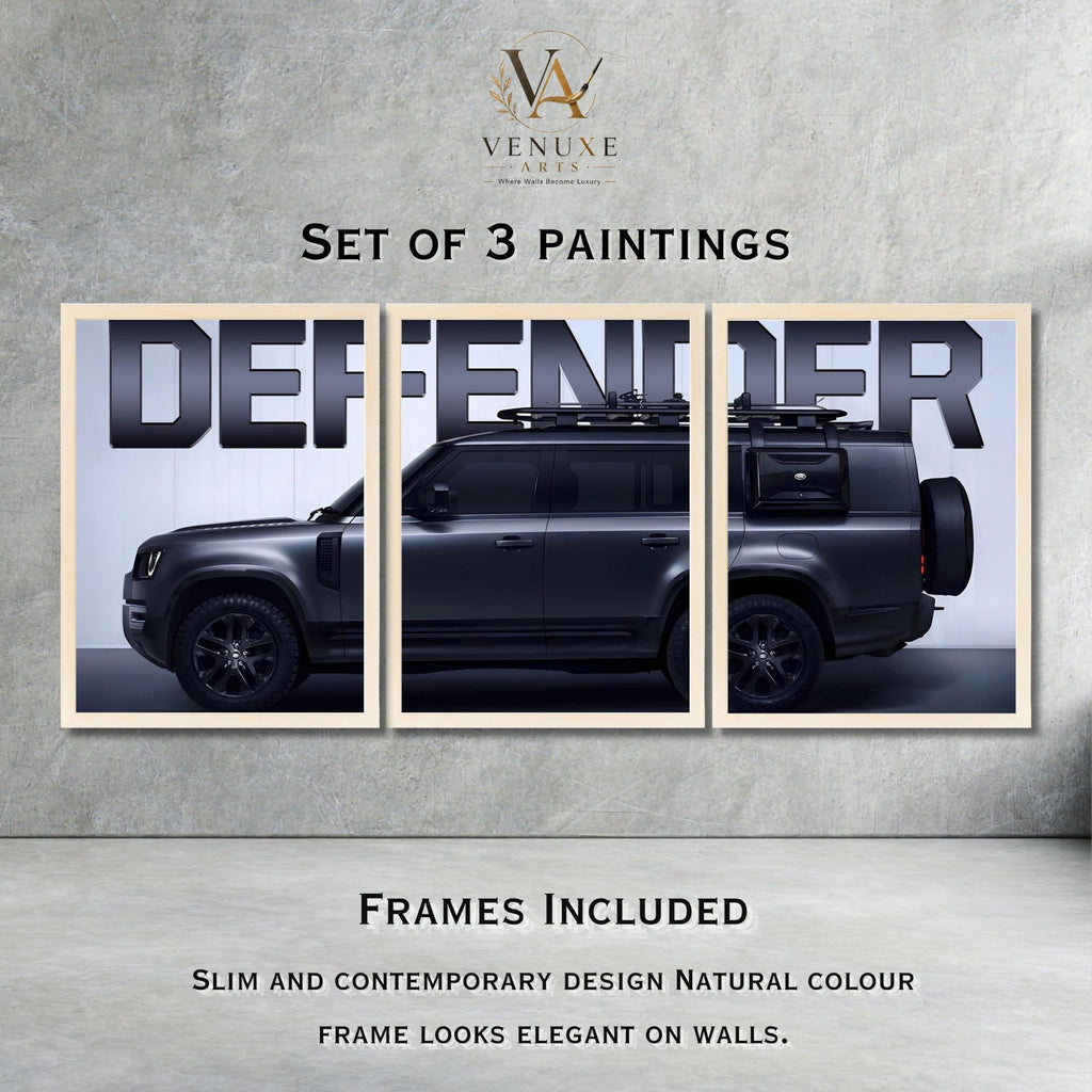 VENUXE ARTS Set Of 3 Big Sports Cars Framed Posters Gift Items for Boys Room Wall Decoration Bedroom Living Room Office Studio Décor | Car Poster Frame for Wall Décor