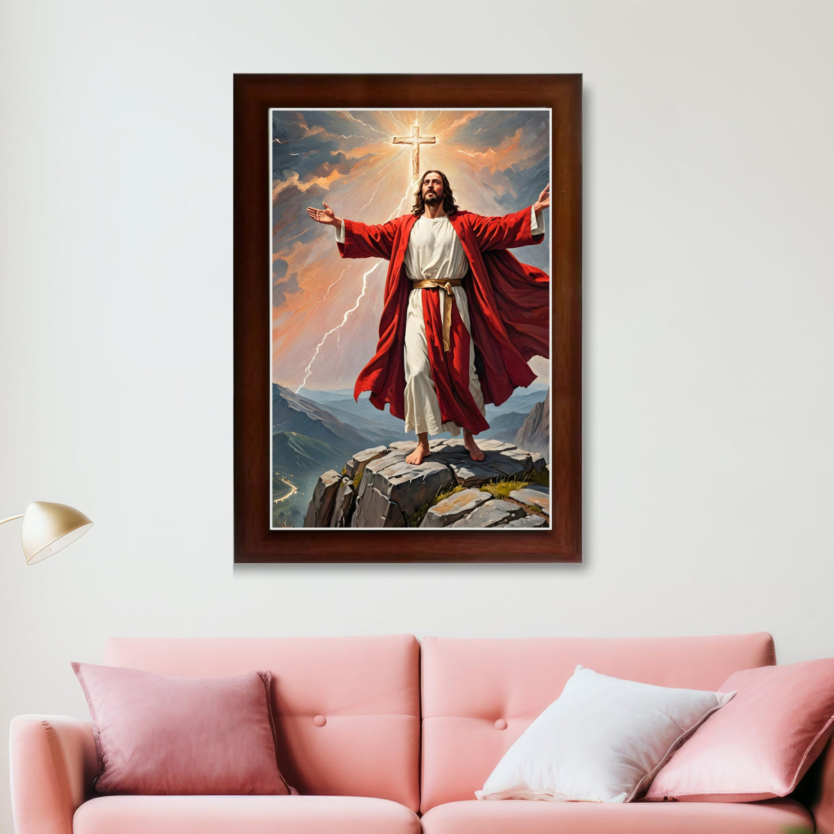 CRAFT QUEST Lord Jesus Christ Christmas Wall Artwork Photo Frame Spiritual Christian Wall Décor for Room