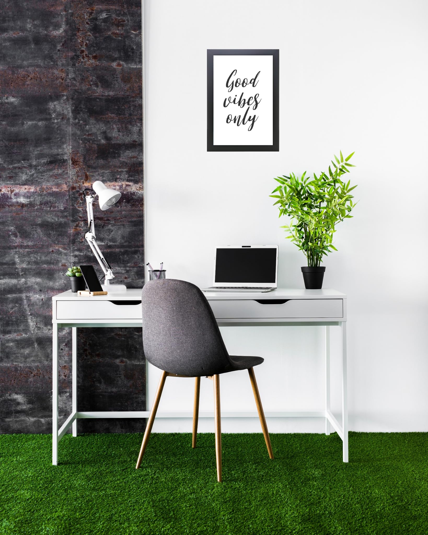 Craft Quest Good Vibes Only Motivational Quote Poster Frame for Home, Office and Study Room Wall D?cor - Portrait, Wall Display (Black, 10x14 Inch Frame with Poster)