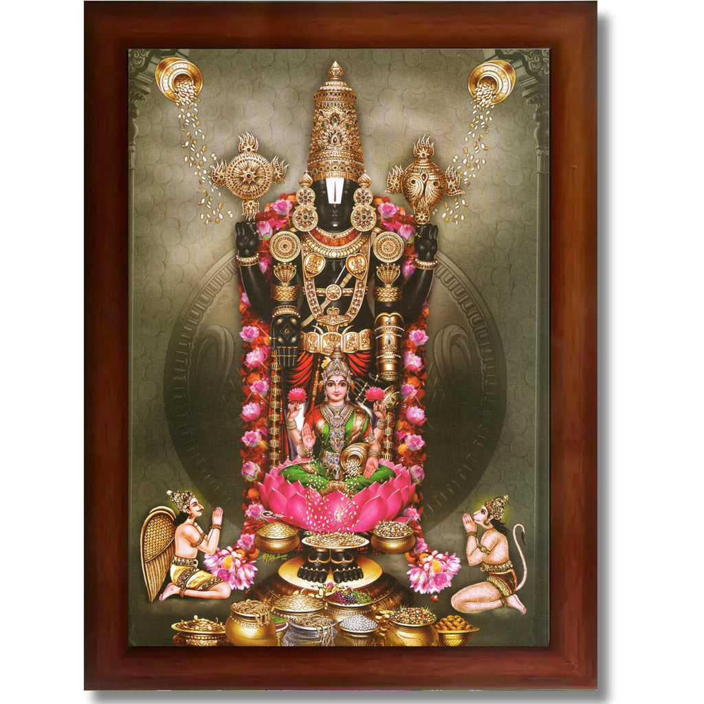 CRAFT QUEST Venkateshwara Tirupati Balaji Lakshmi venkateshwer Swamy Wall Photo Frame For Home, Temple, Pooja, Wall Décor Item