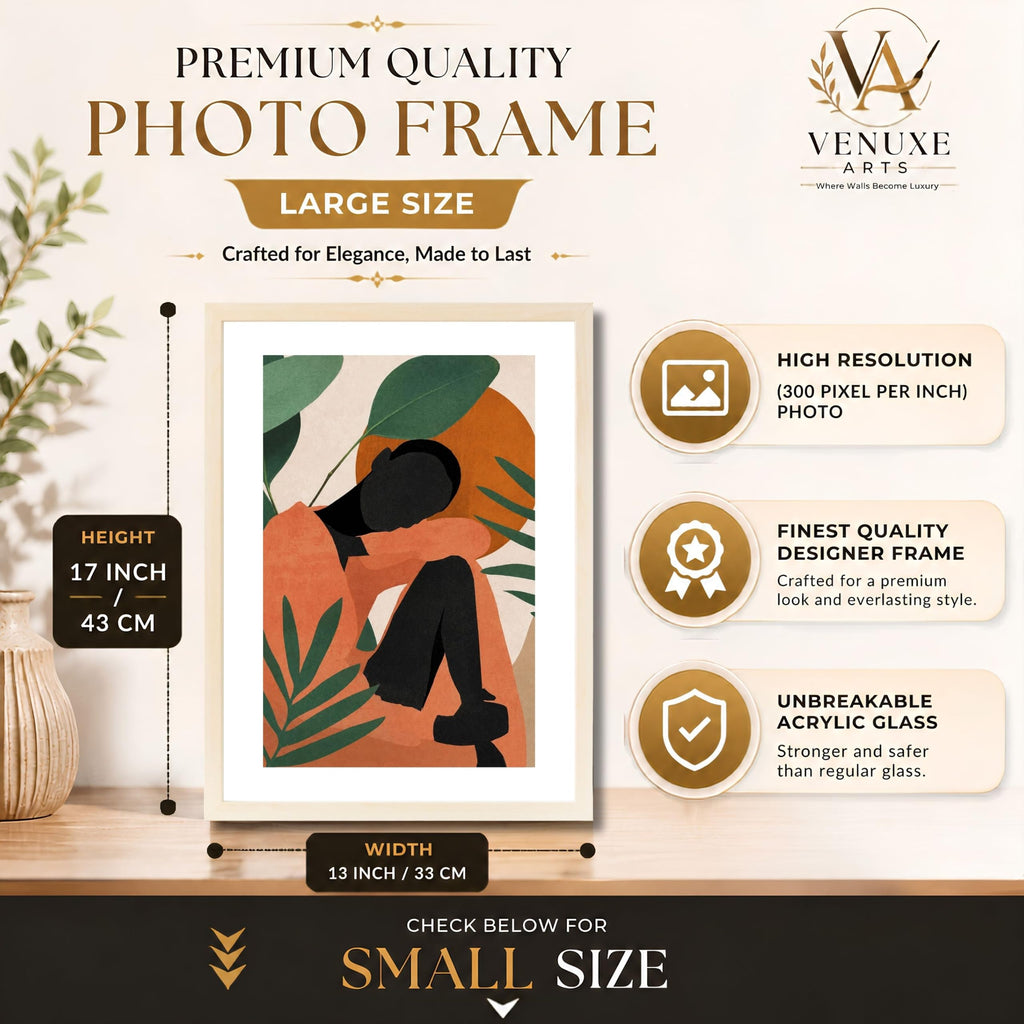VENUXE ARTS Womens Contemporary Wall Art Posters for Home, Office, Study & Bedroom | Ready to Hang Framed Wall Decor | Positive Quote Prints | Gift for Friends & Family