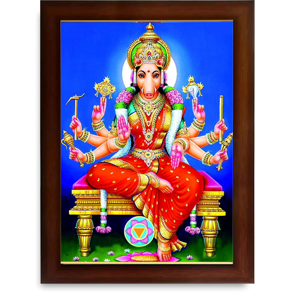 CRAFT QUEST Varahi Amman Devi Religious Photo Frame With Acrylic Glass, Religious Framed Painting
