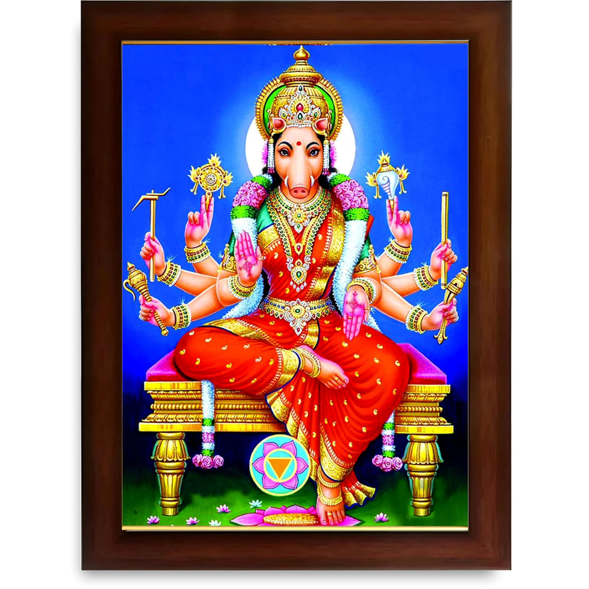 CRAFT QUEST Varahi Amman Devi Religious Photo Frame With Acrylic Glass, Religious Framed Painting