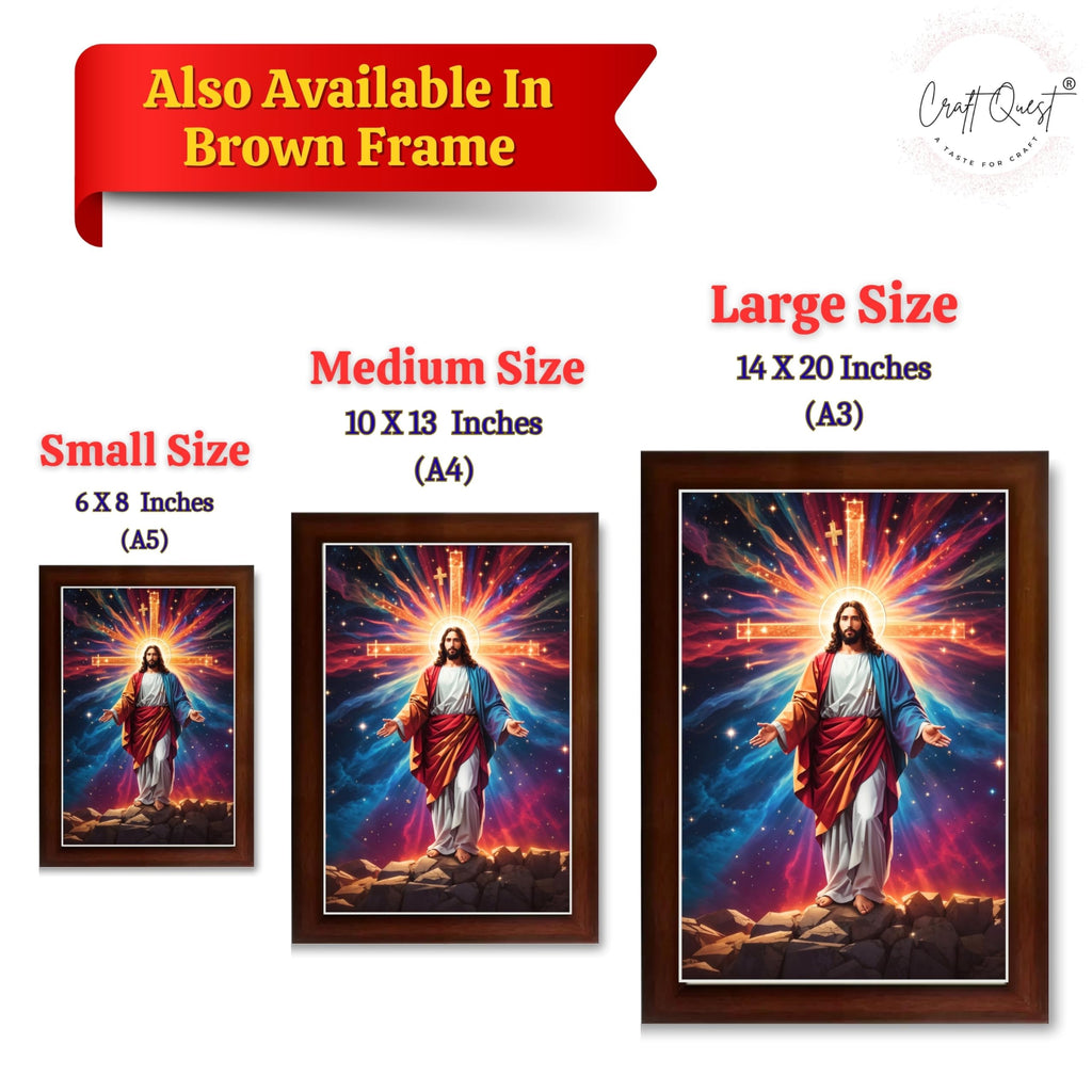 CRAFT QUEST Jesus Christ Photo Frame Jesus Wall Painting Spiritual Christian Wall Décor Item for Room and Prayer
