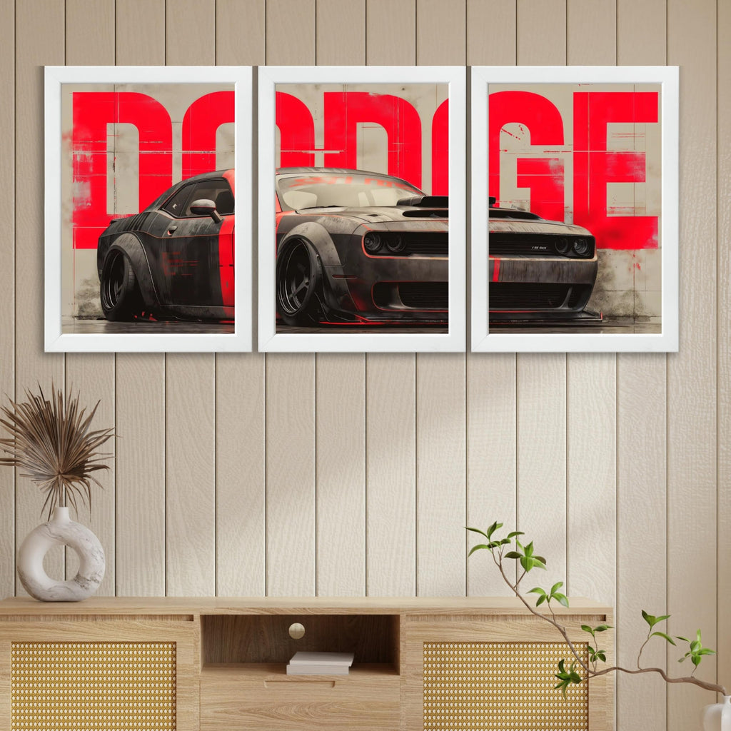 VENUXE ARTS Set Of 3 Big Sports Cars Framed Posters Gift Items for Boys Room Wall Decoration Bedroom Living Room Office Studio Décor | Car Poster Frame for Wall Décor