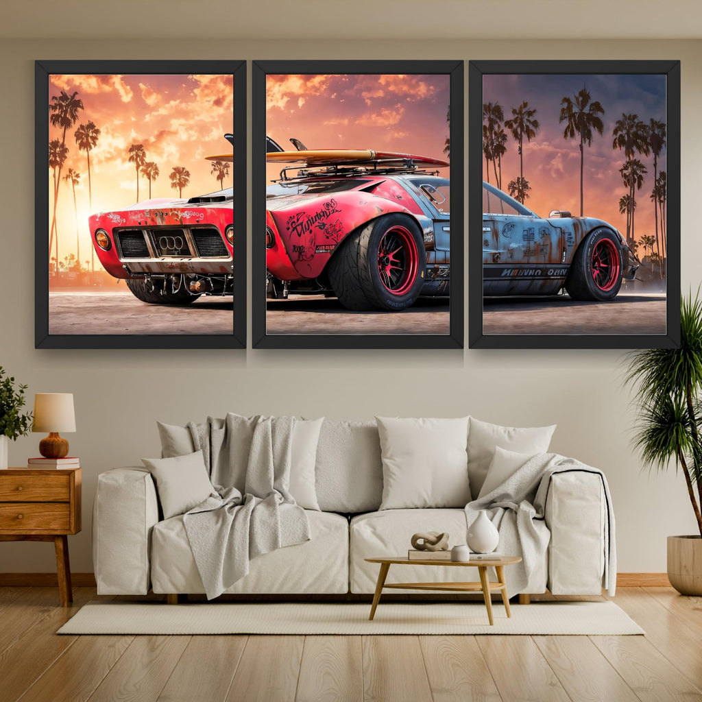 VENUXE ARTS Set Of 3 Big Sports Cars Framed Posters Gift Items for Boys Room Wall Decoration Bedroom Living Room Office Studio Décor | Car Poster Frame for Wall Décor