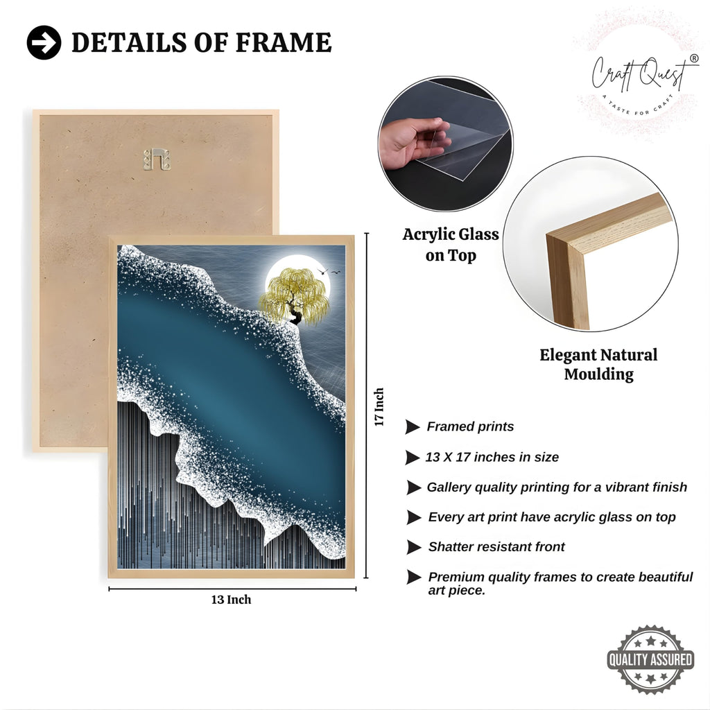 CRAFT QUEST Modern Art Abstract Fashionable Artwork Wall Art | Set of 3 Frames for Home Decoration | Ideal for Living Room, Bedroom & Offices