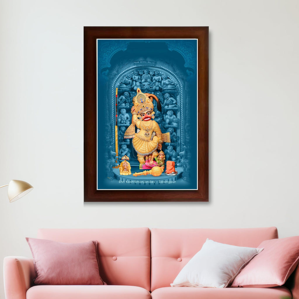 CRAFT QUEST Shree Kashtabhanjan Dev Hanumanji Salangpur Photo Frame Synthetic, Wall hangings
