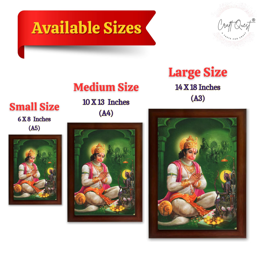 CRAFT QUEST Hanuman JI | Bajrangbali Religious Photo frame home decorative