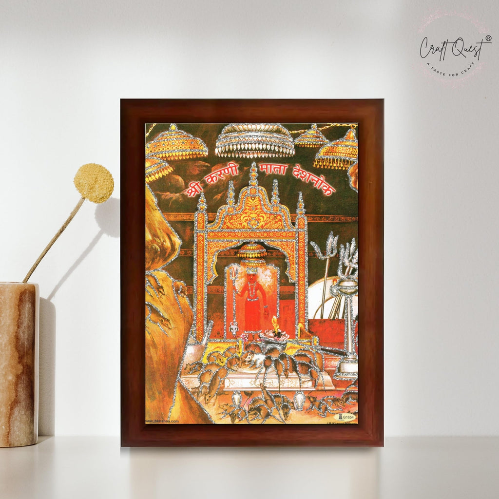 CRAFT QUEST Karni Mata Deshnok Photo Frame For Home, Office And Bedroom Wall Decoration