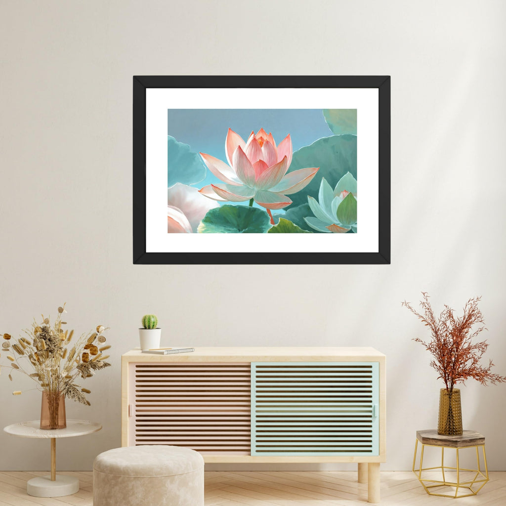 CRAFT QUEST Lotus Photo Frame Wall Vastu,Lotus Flower, Kamal Phool Painting for Vastu | Paintings for Home Decoration, Living room, and Office Décor
