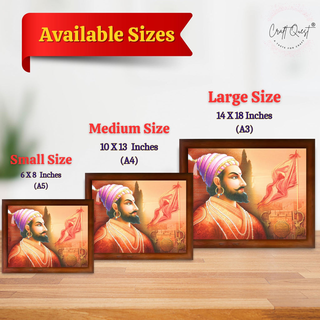 CRAFT QUEST Shri Chhatrapati Shivaji Maharaj Wall Photo Frame | Lightweight | Home Decoration Item | Best Gifting Option