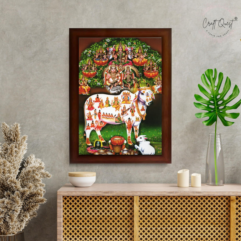 CRAFT QUEST Lord Kubera Swamy Kuber Kubera Wall Painting Framed, Religious Photo Frame, Home Decoration Gift Item