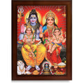 CRAFT QUEST Shiv Parivar Religious Wood Photo Frame with Acrylic glass