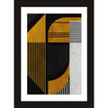 CRAFT QUEST Abstract Digital Geometric Modern Art Painting Poster Frame for Home & Office Wall Decoration - Portrait, Wall Display (Black, 14x10 Inch Frame with Art Print)