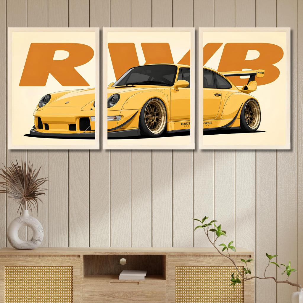 VENUXE ARTS Set Of 3 Big Sports Cars Framed Posters Gift Items for Boys Room Wall Decoration Bedroom Living Room Office Studio Décor | Car Poster Frame for Wall Décor