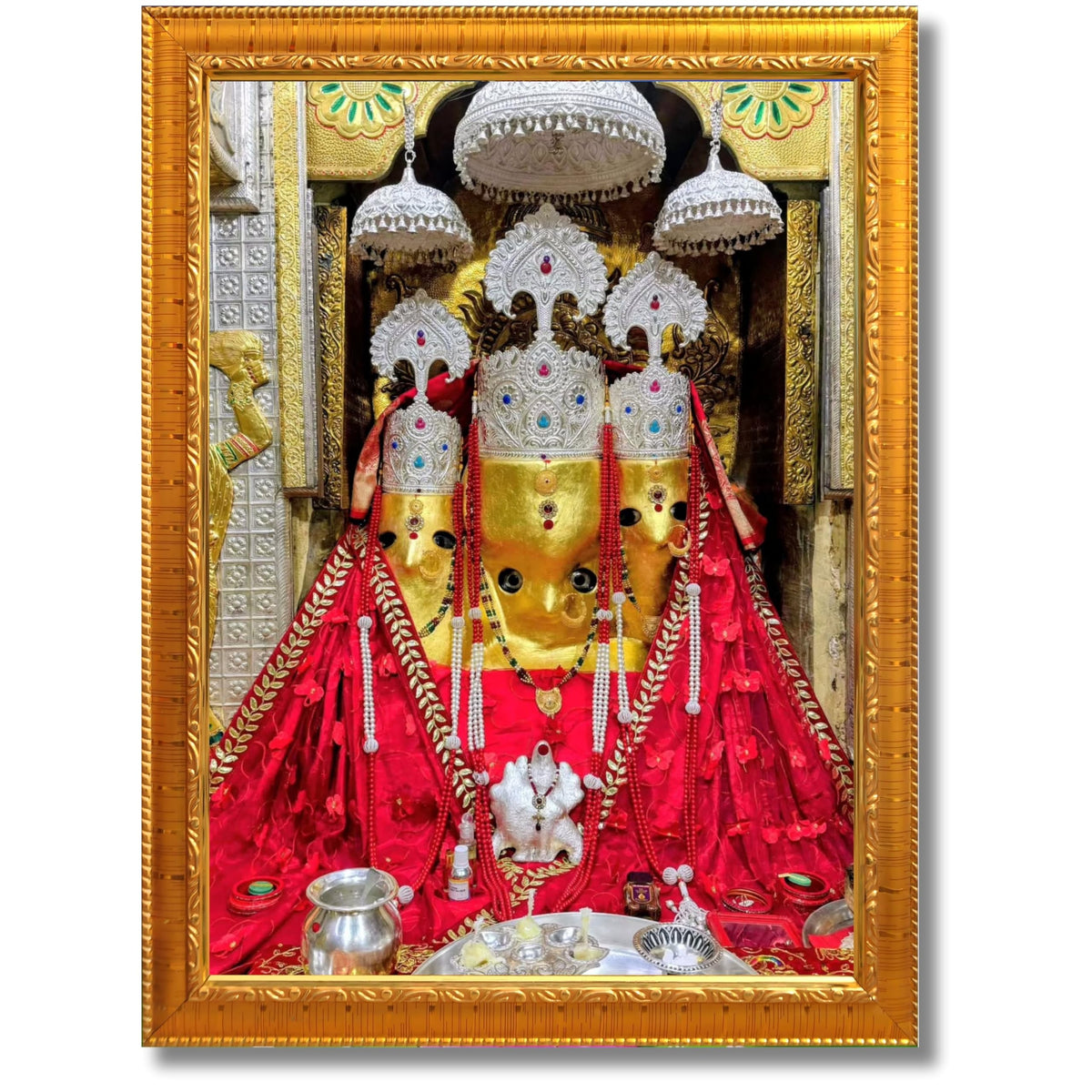 CRAFT QUEST Baglamuklhi maa/mata wodden Religious Photo Frame for Home, Office