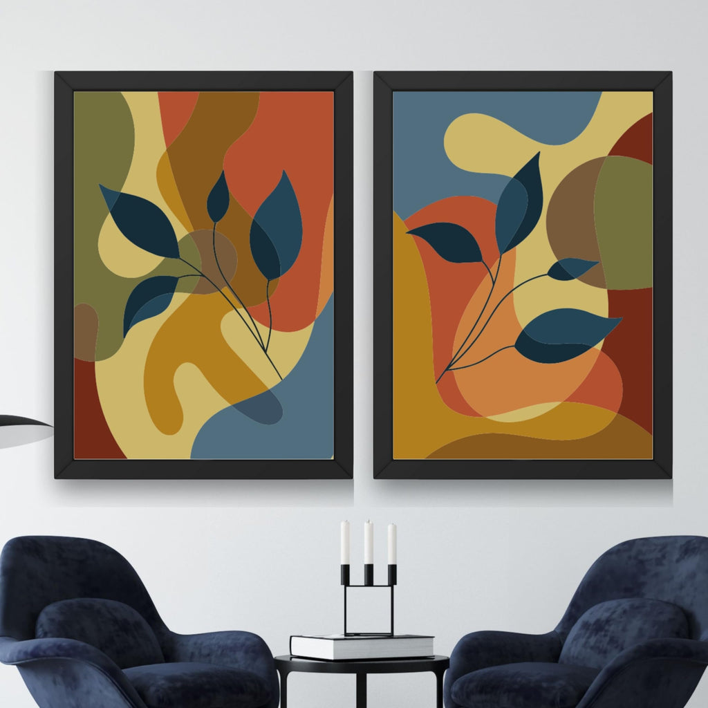 CRAFT QUEST Wall Art Decor Paintings | Set of 2 Floral Art Frames for Home Decoration | Ideal for Living Room, Bedroom & Office