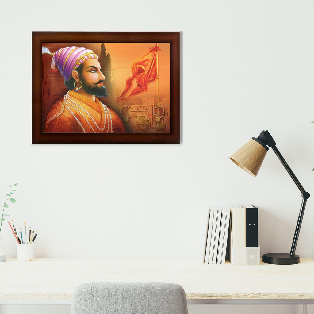 CRAFT QUEST Chhatrapati Shivaji Maharaj photo frame Home Decorative items with synthetic frame