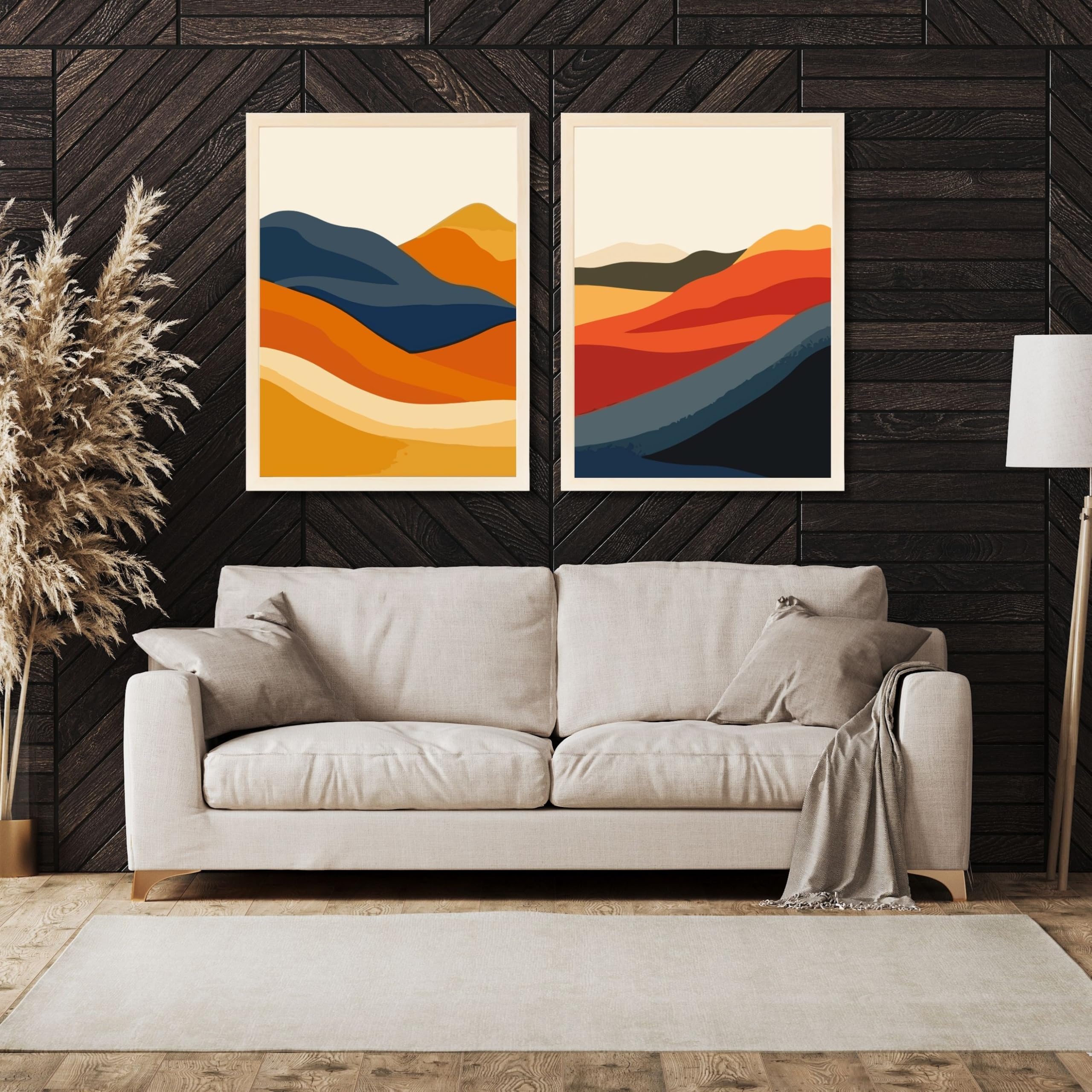 CRAFT QUEST Set of 2 piece Wall Art poster Frame Painting for Wall Decoration With Acrylic Glass, living room, Home Office, Restraunt