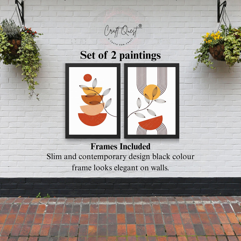 CRAFT QUEST Set of 2 piece Wall Art poster Frame Painting for Wall Decoration With Acrylic Glass, living room, Home, Restraunt, Office