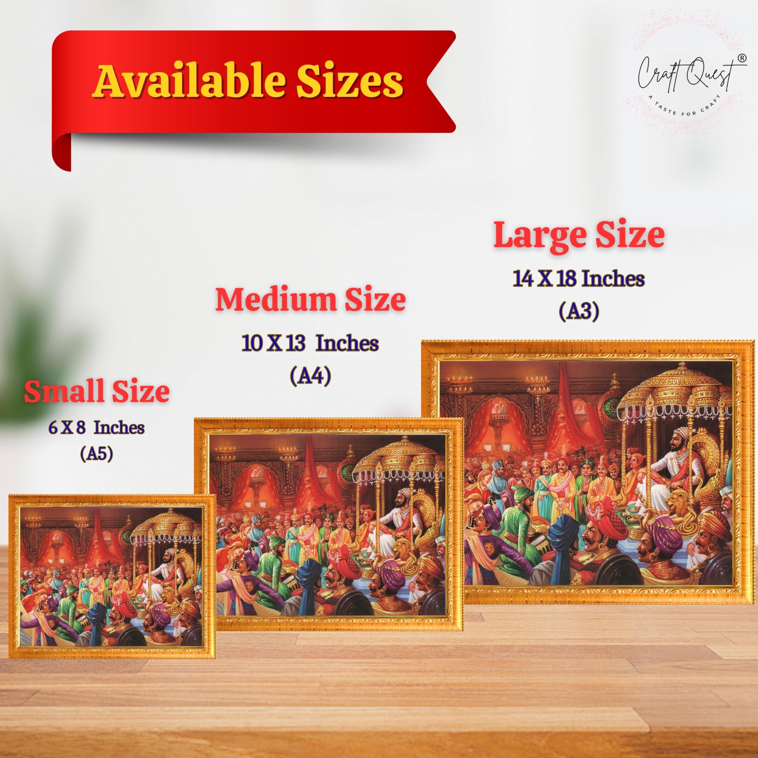 CRAFT QUEST Chattrapati Shivaji Maharaj Wall Photo Frame | For Living, Pooja Room | Home Decoration Item | Best Gifting Option
