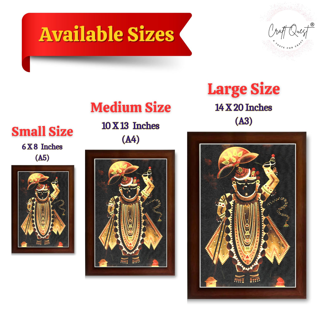 CRAFT QUEST Shreenath ji shree nathaji Photo Frame for Wall Hanging/Gift/Temple/puja Room/Home Decor Frame with Unbreakable Acrylic Glass